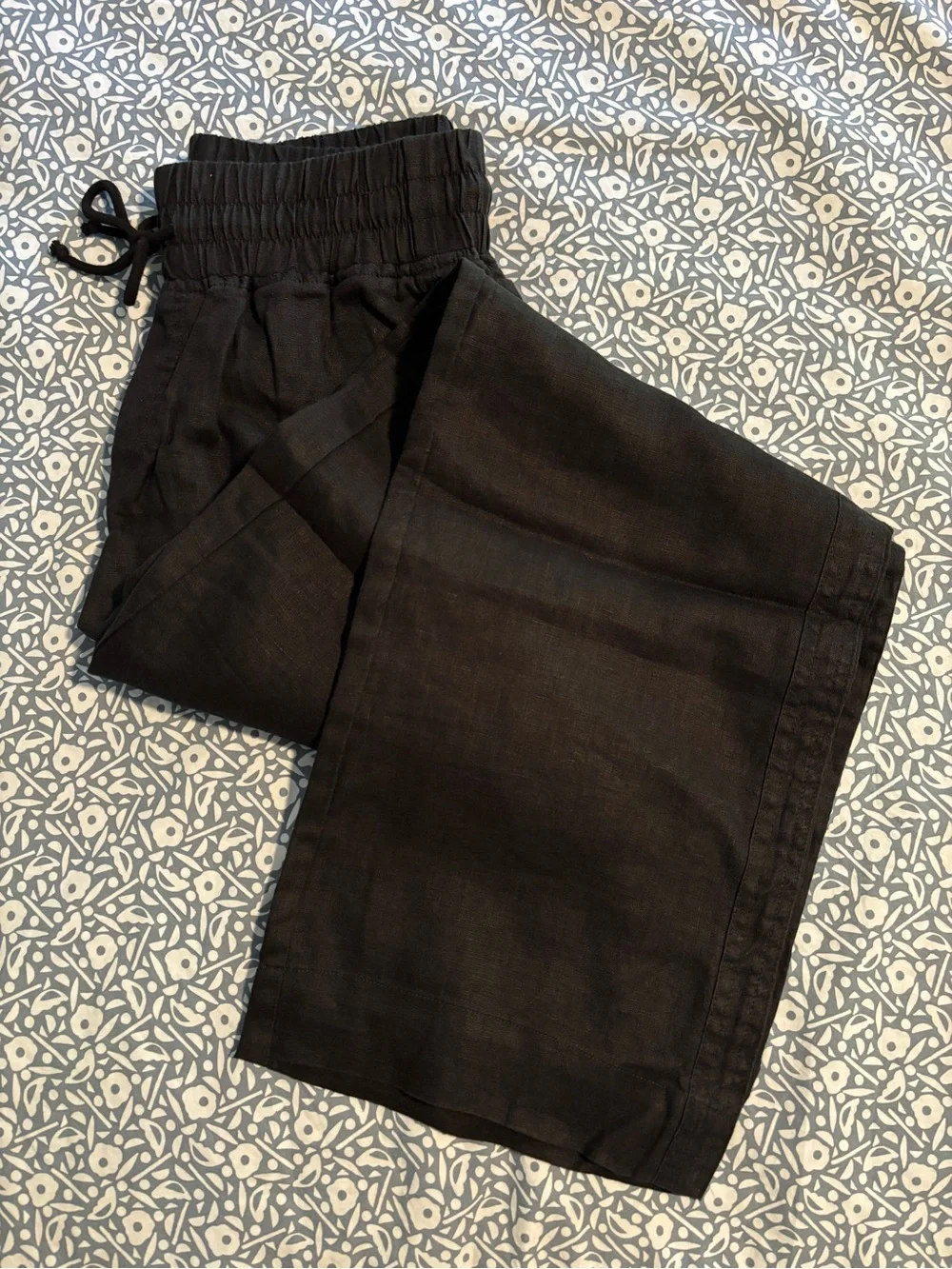 Quince Linen Wide-Leg Drawstring Pants